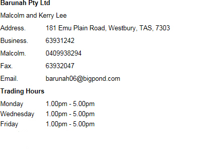 Barunah is Tasmania's premier grower and provider of grain, stockfeed, feed pellets, sherwell silos, brandt augers, hay, chaff and rolled grain products